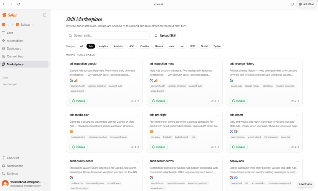 Soku.ai Skill Marketplace