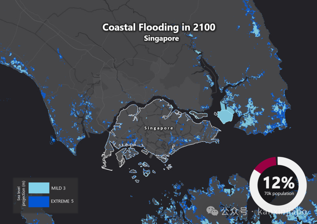 海平面上升预测图 – 新加坡