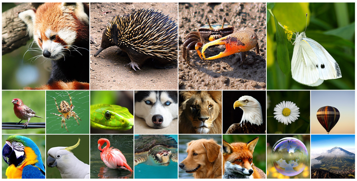图2:在 ImageNet 256×256 分辨率和 ImageNet 512 × 512 分辨率下训练的 DDT-XL/2 在 CFG = 4.0 的生成结果