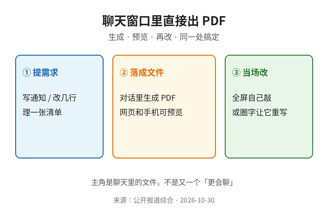 聊天里生成并改 PDF