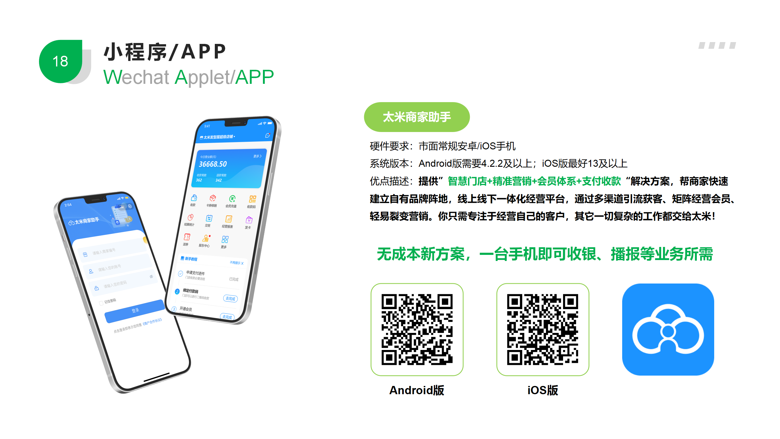 太米餐饮行业小程序解决方案