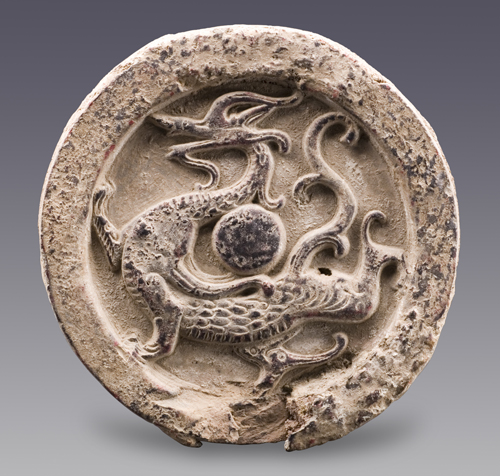 青龙瓦当,直径18.5厘米,边轮宽2.4厘米▲白虎瓦当,直径18.