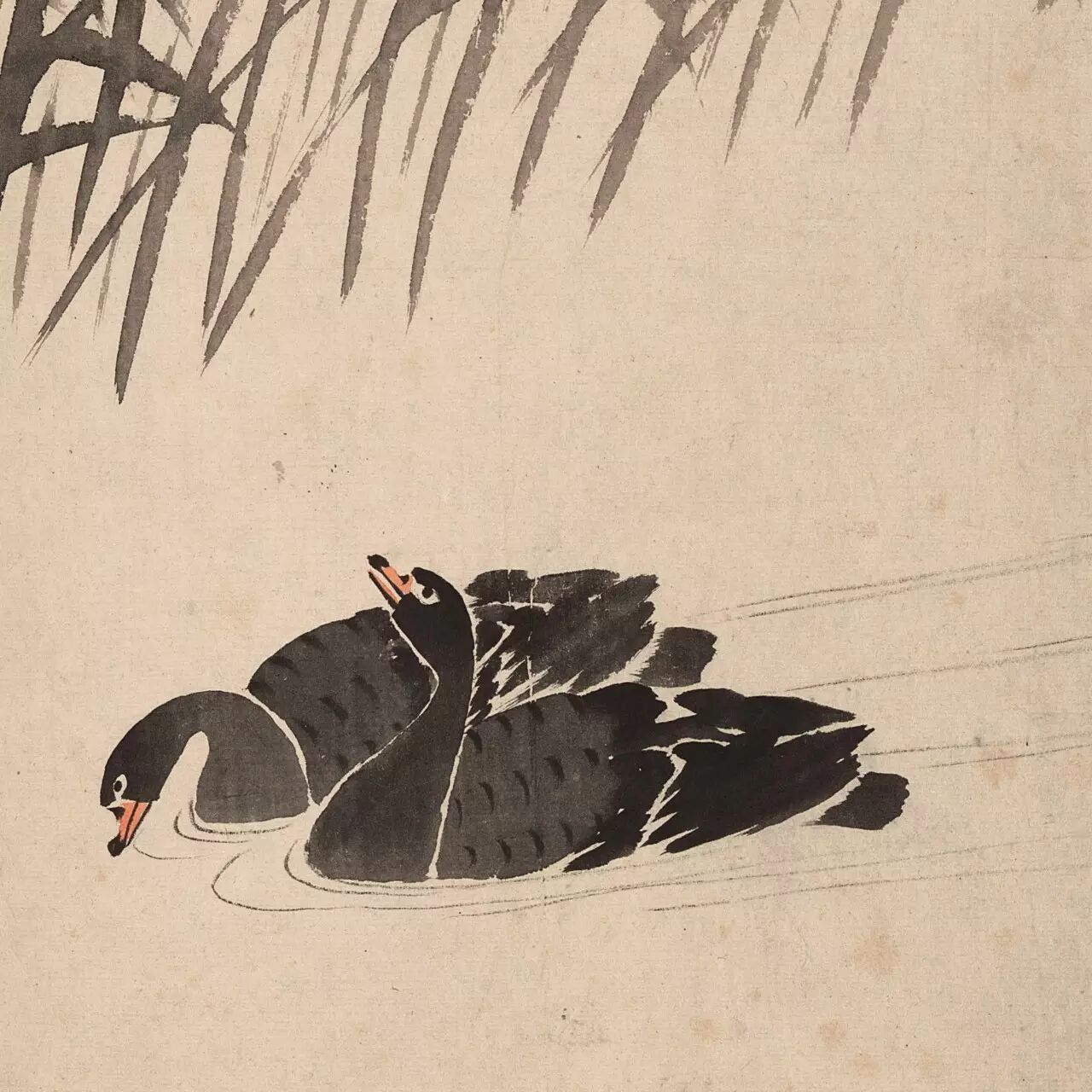 边寿民芦雁图册画雁分明见雁鸣缣缃飒飒获芦声