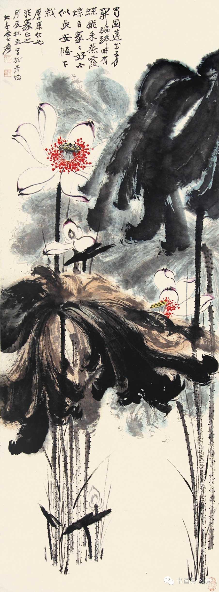 泼墨泼彩大师张大千笔下的泼墨泼彩荷花