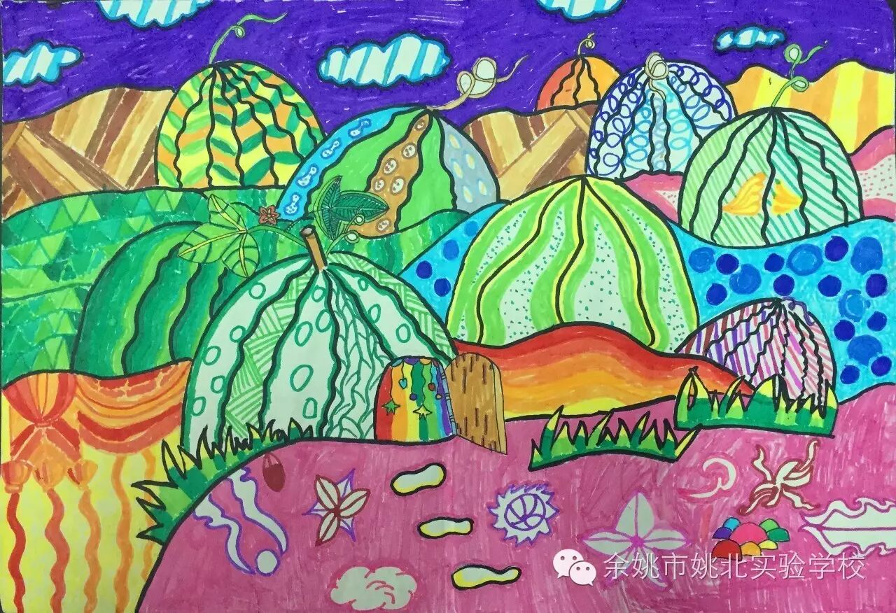 彩色装饰画拓展课作品成果展