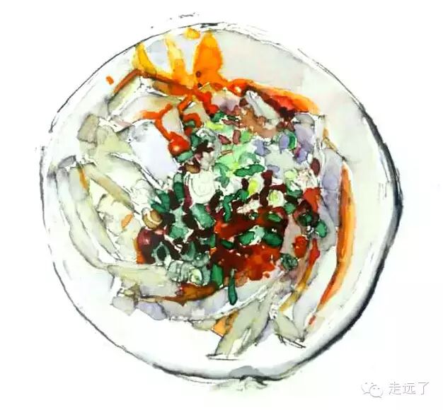 5 甜水面 劲道的粗面条配上复制酱油 棕红色复制酱油裹在筷子粗的面条