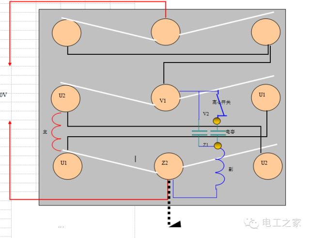 倒顺开关接单相电机正反转接线图的图4