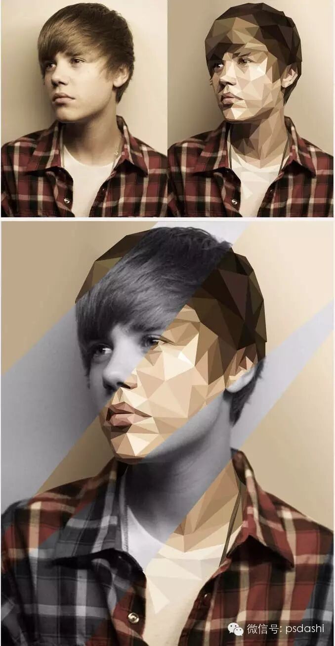 ps制作人像立体感超强的低多边形效果