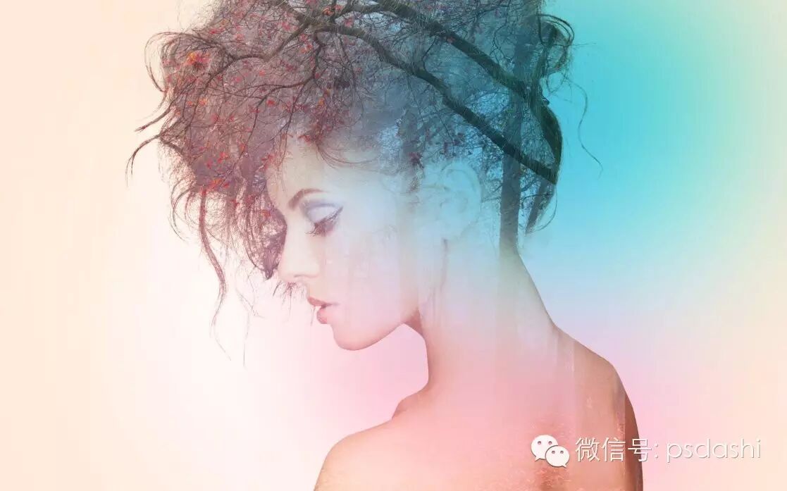 photoshop设计梦幻的美女人像重影效果!