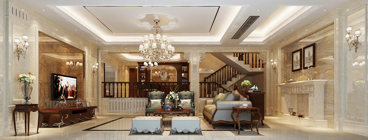 英泰装饰现代欧美式风格中大青山湖花园750㎡案例鉴赏