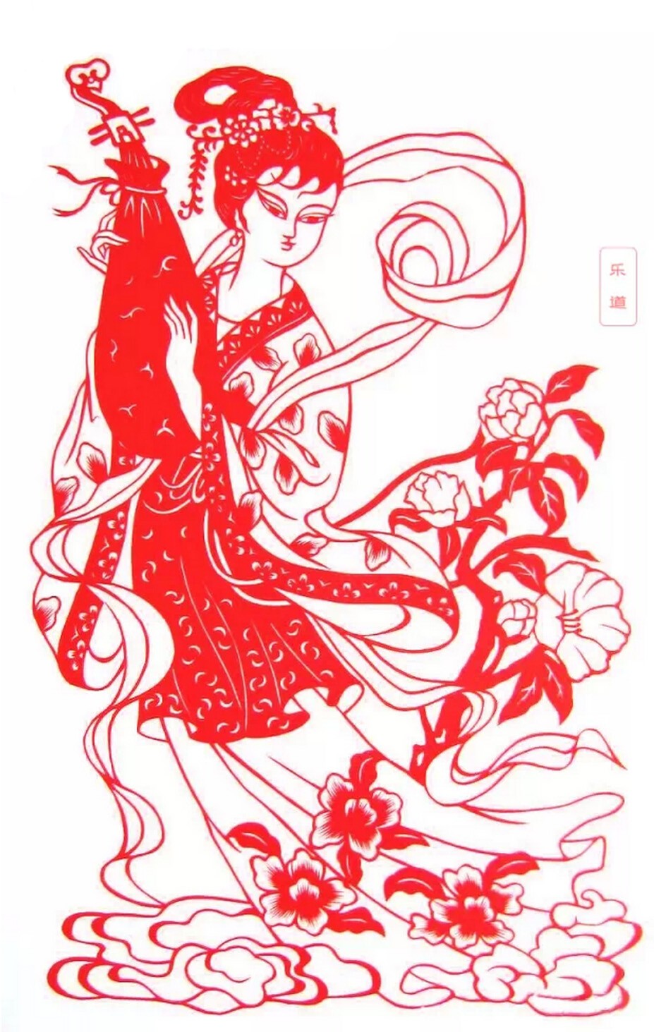 美文美图古典仕女剪纸图