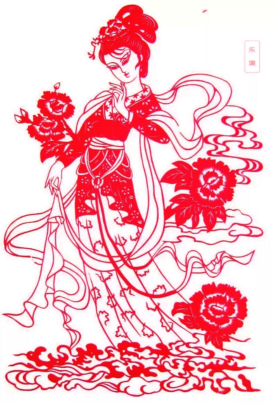 美文美图古典仕女剪纸图