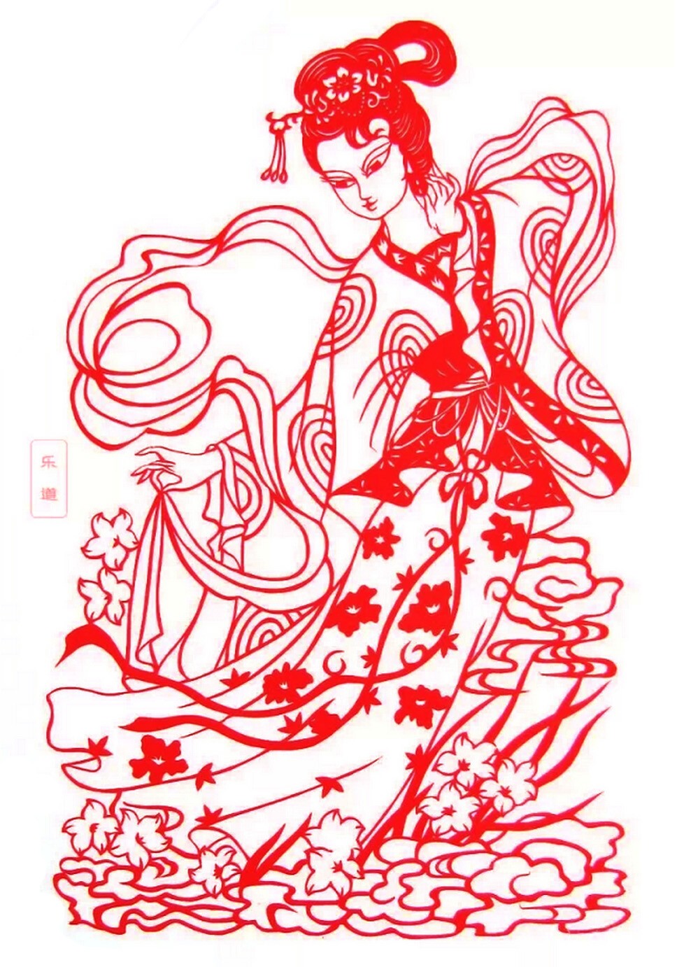 美文美图古典仕女剪纸图