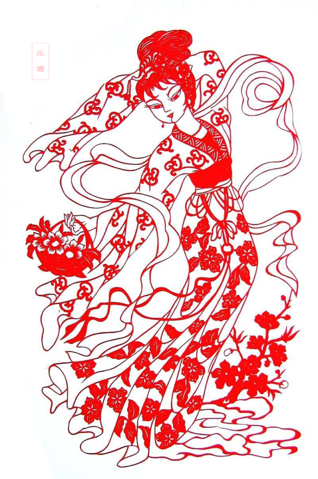 美文美图古典仕女剪纸图