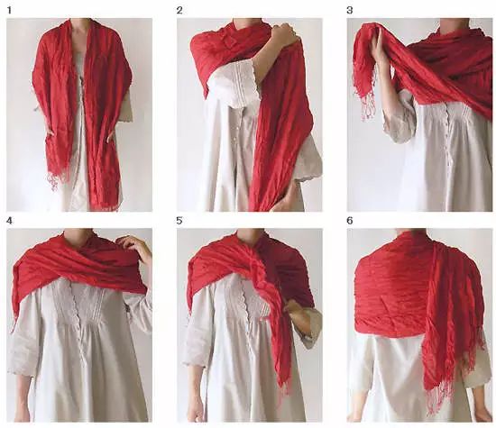 围巾的各种织法 少女图片