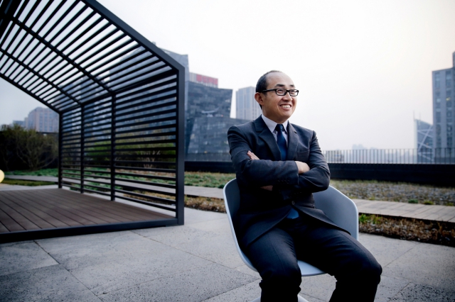 潘石屹在朝外soho天台接受采访