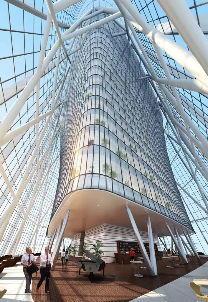 (以上为中国尊大堂内景设计)