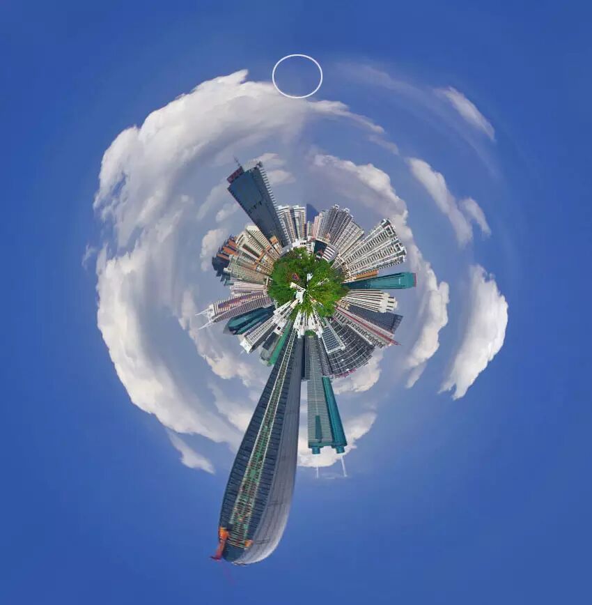 用ps滤镜打造创意的360度极地全景透视球体