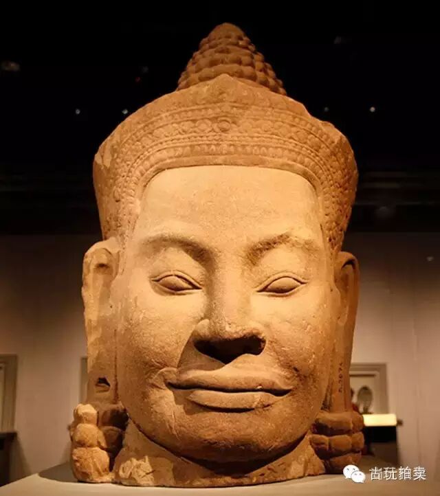 提婆头像,吴哥时期,巴戎寺风格,12世纪末至13世纪初文物,出土地点为