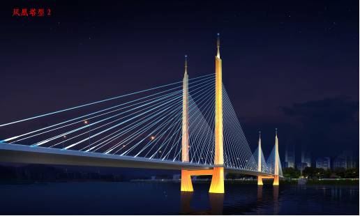 益阳大桥(资江五桥)夜景效果图
