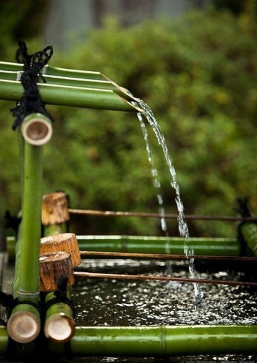 >                                    日本庭院的洗手钵·清净身心