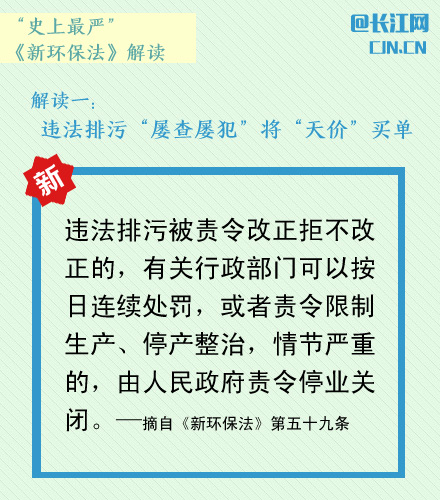 2015年1月1日起,被称为"史上最严"的新《中华人民共和国环境保护法》