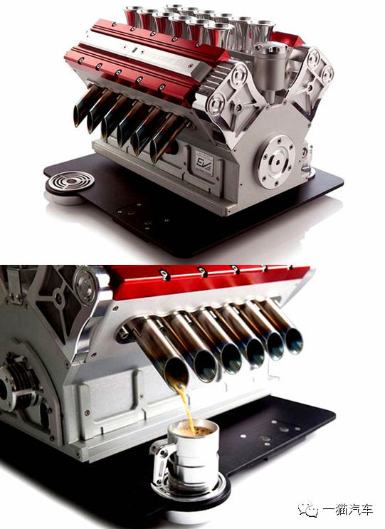 v12espresso咖啡机外型与v12发动机在结构上如出一辙,机身使用了铝,钛