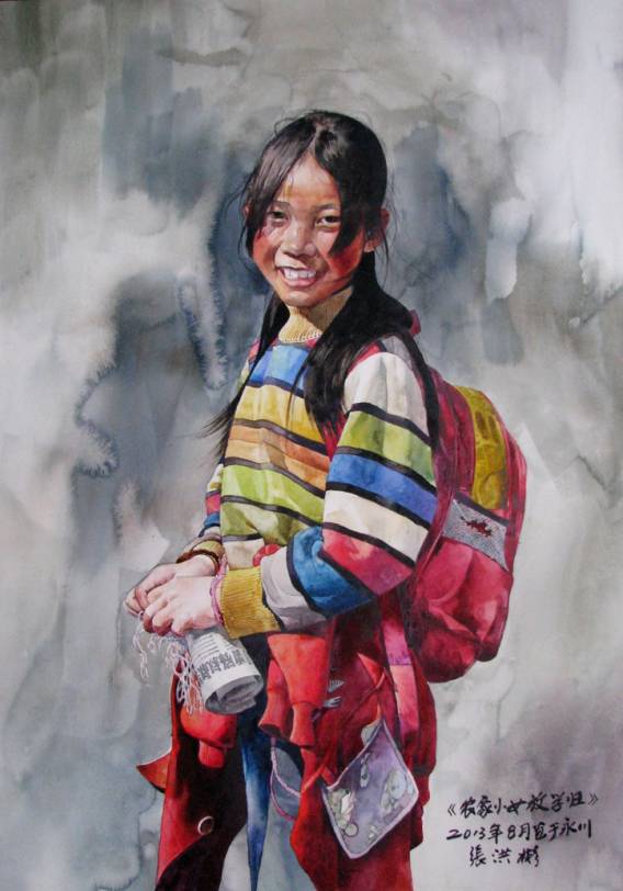 农家女孩放学归