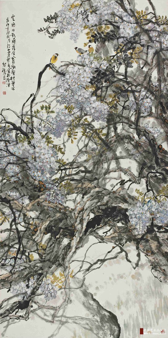 黎柱成大景花鸟精品