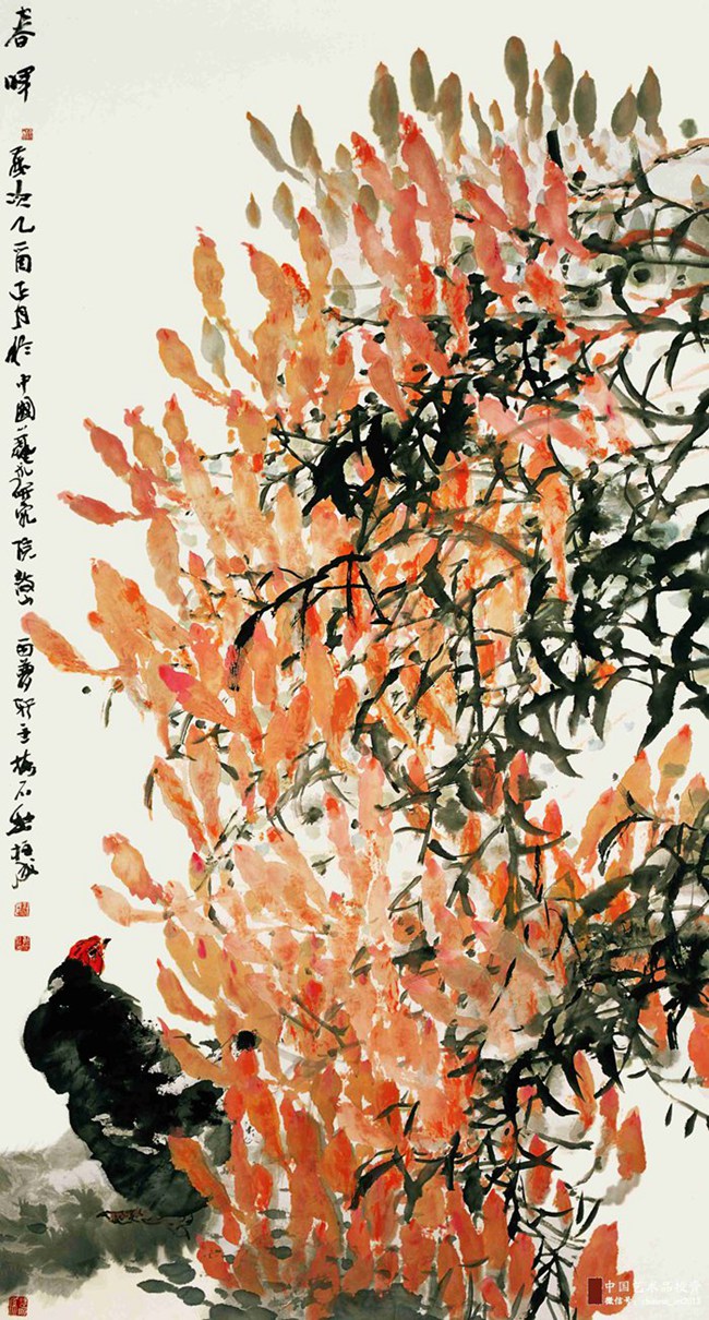 黎柱成大景花鸟精品