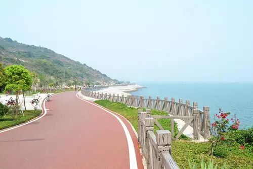 15到达小桂湾【环海绿道单车】,挑选自己喜欢的自行车,单人的双人