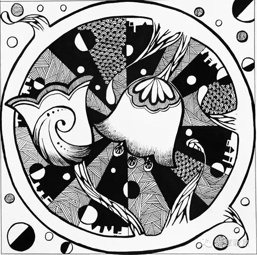 【作业展示】黑白装饰画的基本构图和表现方式再探索