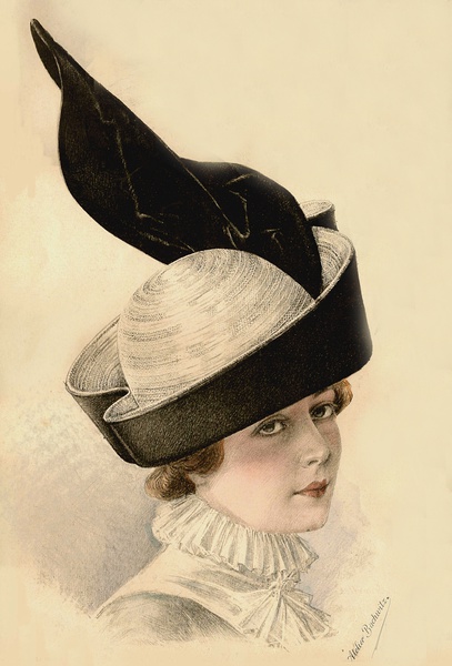 ◢帽饰素材50款时尚华丽女帽设计手稿极好的素材