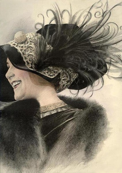 ◢帽饰素材50款时尚华丽女帽设计手稿极好的素材
