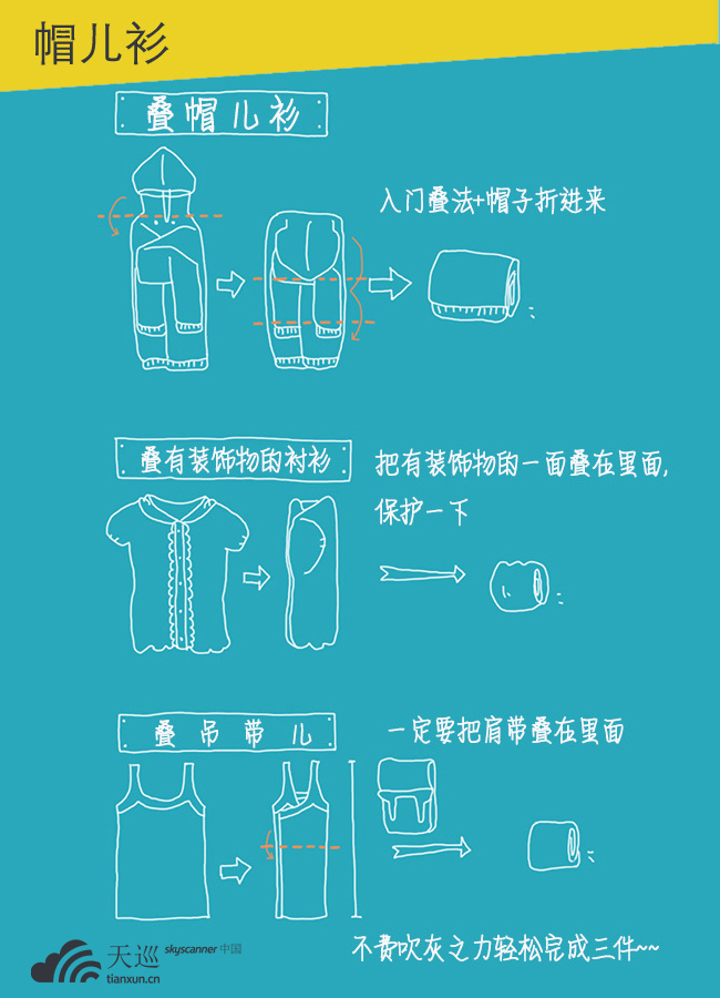 技巧打包行李整理衣服绝招就1个卷啊卷