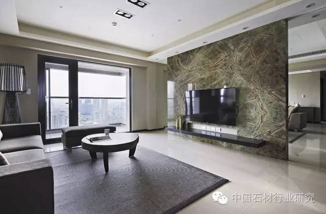 简约时尚的大理石电视背景墙
