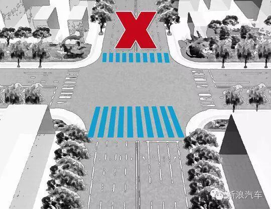 6。 最左侧车道只有直行箭头：禁止