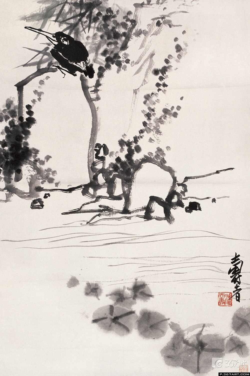 映日荷花潘天寿精选作品60幅高清