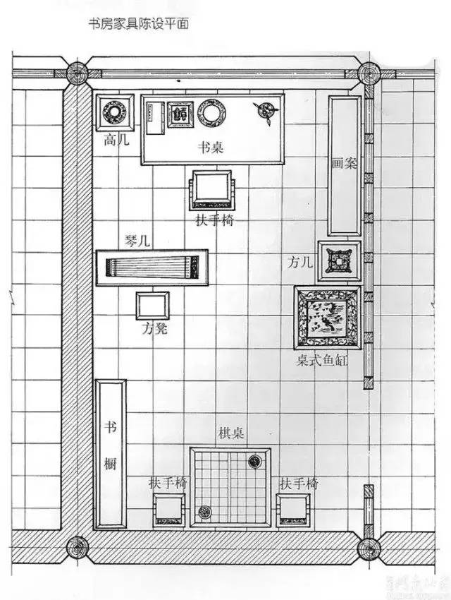 古代书房平面图图片