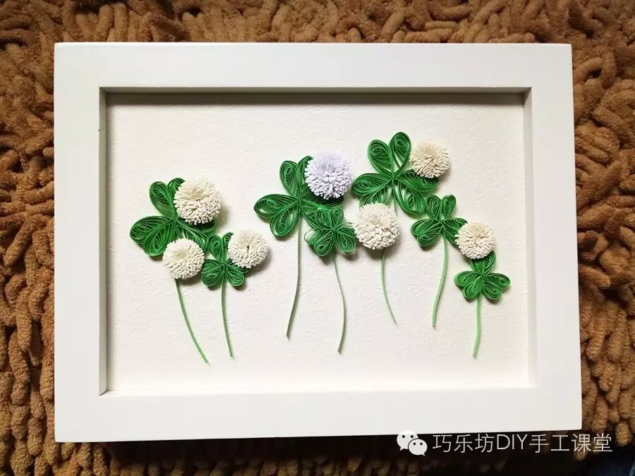 衍纸装饰画幸运草衍纸教程