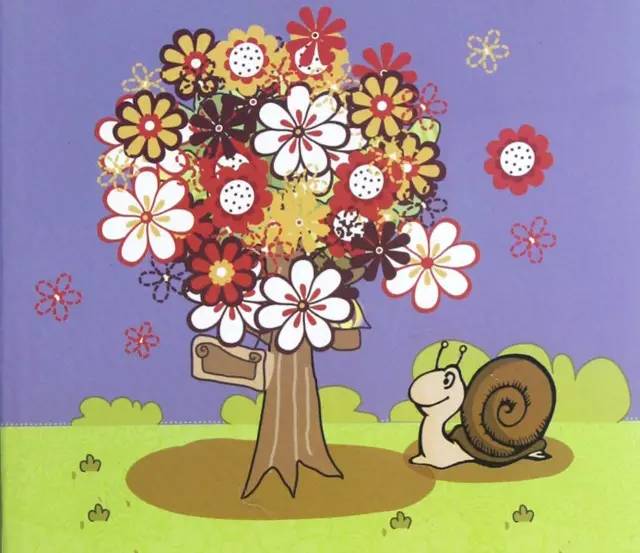 蜗牛和玫瑰树的简笔画图片