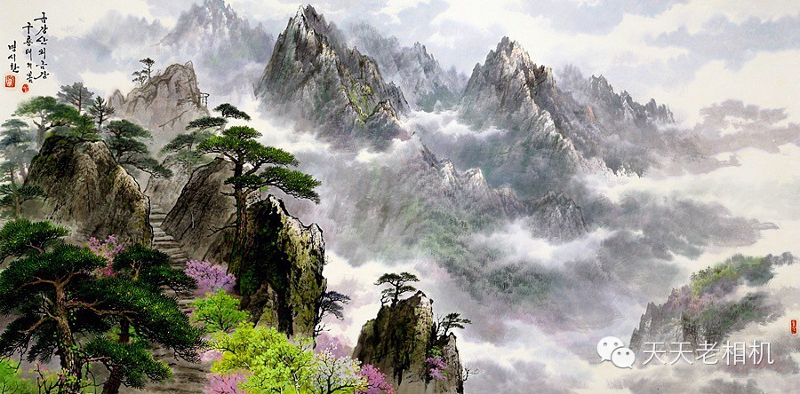 精美诗意山水风景画太美了下