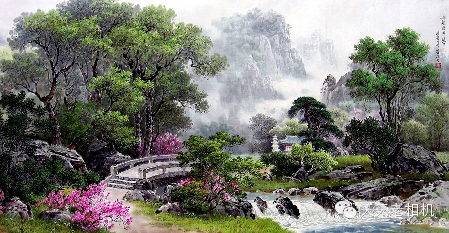 精美诗意山水风景画太美了下