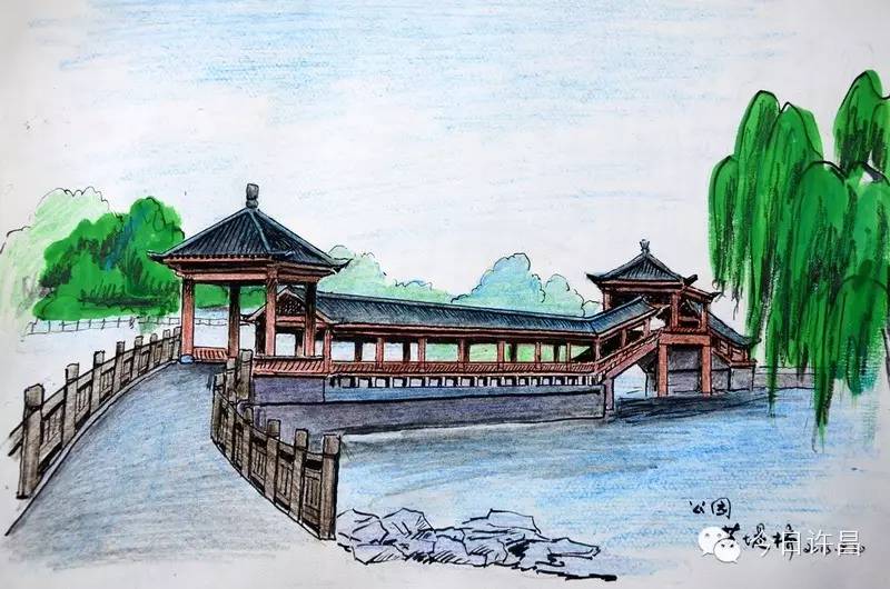 杭州西湖苏堤简笔画图片