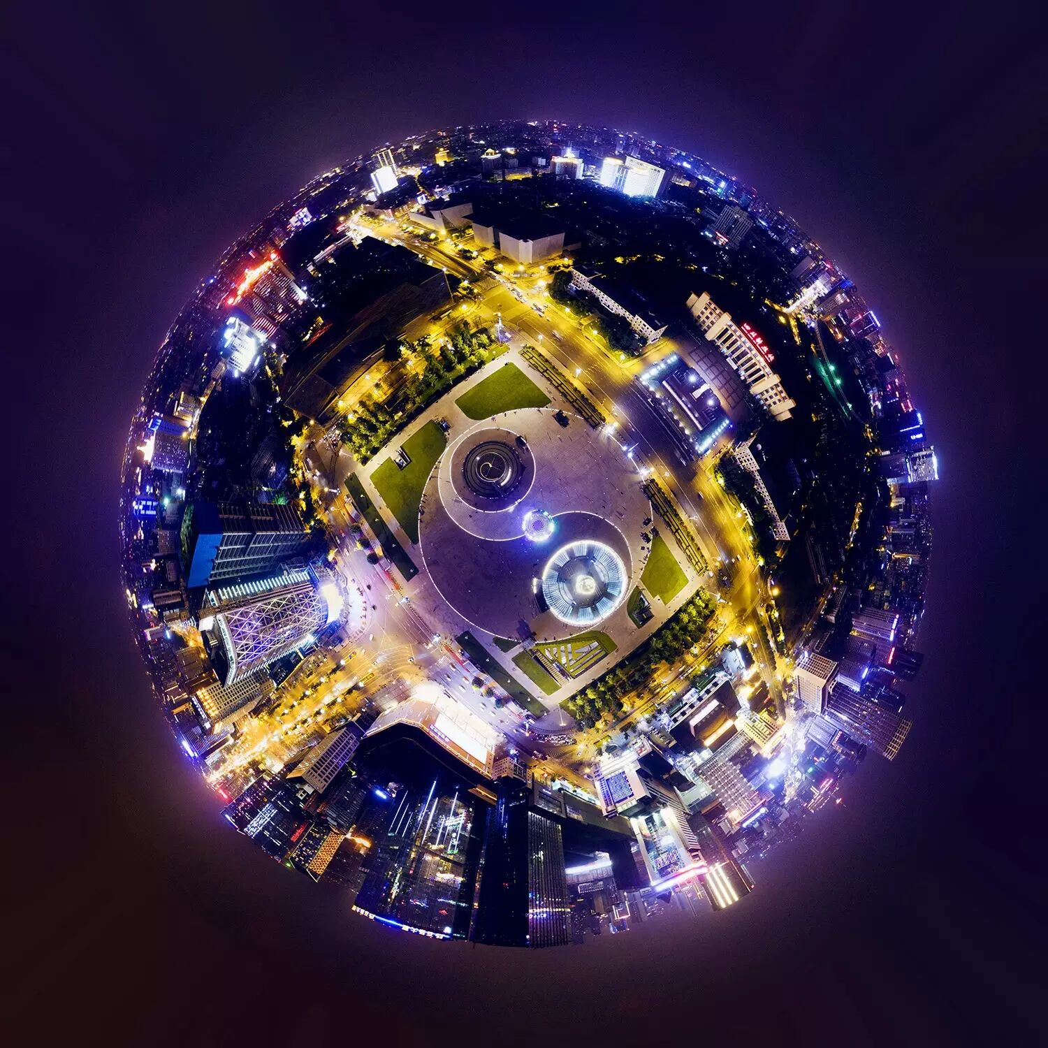 俯瞰天府广场,八卦阵图第一次以这种视角出现.