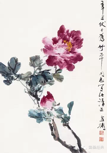《牡丹》纸本镜片  68×46cm  约2.