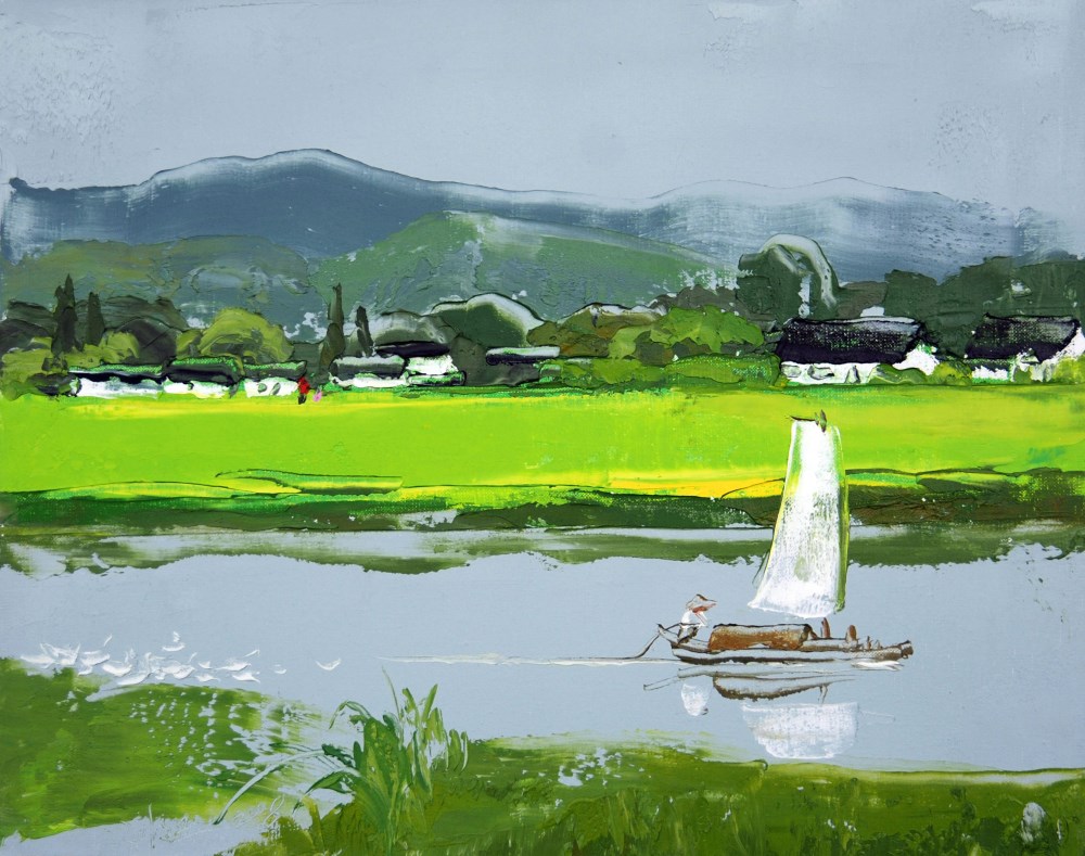 春到江南那一抹黄刘文进意象油画