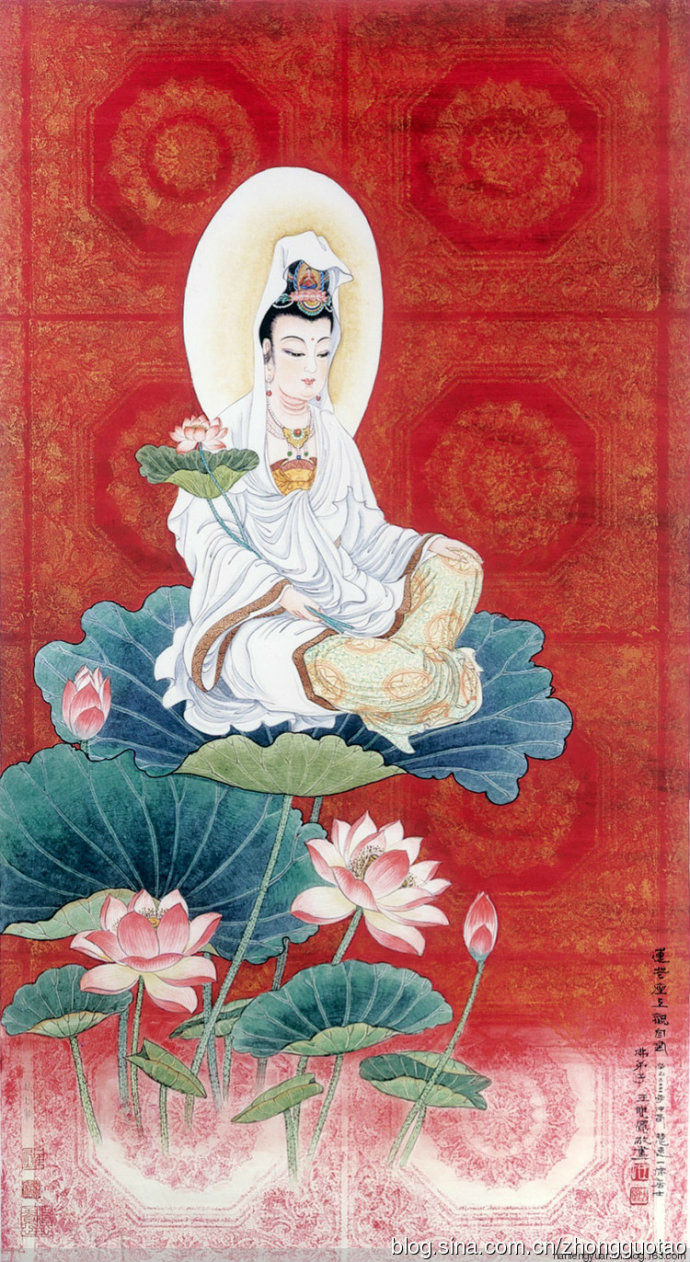 台湾著名女画家王双宽之普度众生的观音大士图谱