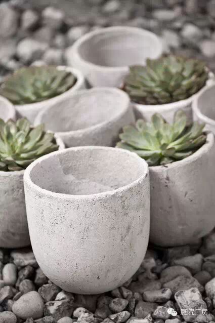 diy用水泥自制经济独特的多肉植物花盆