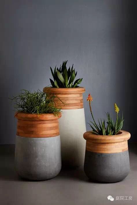 diy用水泥自制经济独特的多肉植物花盆